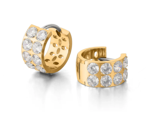 Hoops i forgyldt titanium med Cz 9mm - Vejl. 599,-