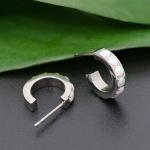Hoops i titanium med opal 3x10mm - Vejl. 499,-