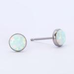 restikke i forgyldt titanium 6mm m/opal - Vejl. 249,-