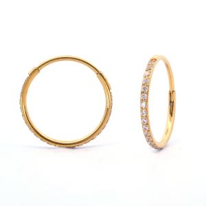 Hoops i forgyldt titanium med Cz 12mm - Vejl. 299,-