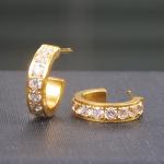 Hoops i forgyldt titanium med Cz 3x10mm - Vejl. 449,-