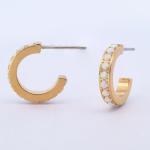 Hoops i forgyldt titanium med opal 3x10mm - Vejl. 499,-