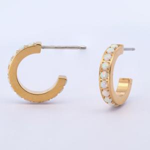 Hoops i forgyldt titanium med opal 3x10mm - Vejl. 499,-
