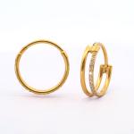 Hoops i forgyldt titanium 1,2x12mm med Cz - Vejl. 549,-